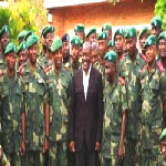 Joseph Kabila with Congolese Army officers in Goma, North Kivu Province