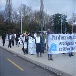 Manifestation organise par l'ONG Corpus avec l'aide d'Amnesty International devant le Pal ...