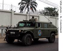 EUFOR troops patrolling Kinshasa