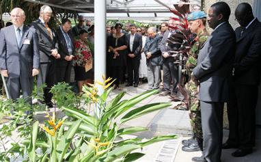 MONUSCO senior management and staff observe a minute of silence in Kinshasa