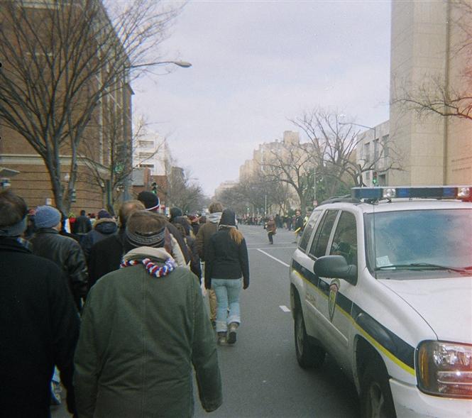 Ambiance dans les rues de Washington, DC, dans le quartier de Foggy Bottom, quelques heures aprs l'inauguration du Prsident Barack Obama.