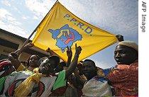 Supporters of President Joseph Kabila, who is a presidential candidate of the People's Party for Reconstruction and Development (PPRD)
