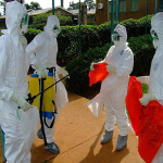 WHO health workers getting ready to treat Ebola patients this year in Kibali, Equateur Province