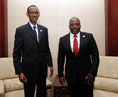 Presidents Paul Kagame and Joseph Kabila met in Addis-Ababa on July 15, 2012