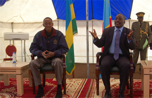 Joseph Kabila and Paul Kagame in Goma