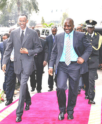 Joseph Kabila and Paul Kagame in Kinshasa