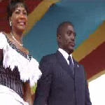 Joseph and Olive Kabila at the presidential inauguration on 12.6.2006