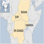 LRA operational region in Uganda, DR Congo, Central African Republic and Sudan