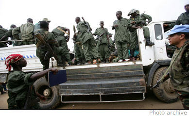 The DRC government launched a sensitisation campaign on 1 January 2008, aimed at the disarmament of all remaining armed groups, both national and foreign, in North and South Kivu provinces in eastern DRC. MONUC's DDRRR and DDR divisions are assisting in the campaign, and much will depend on the upcoming Kivus' peace conference which begins in Goma on Sunday 6 January next.