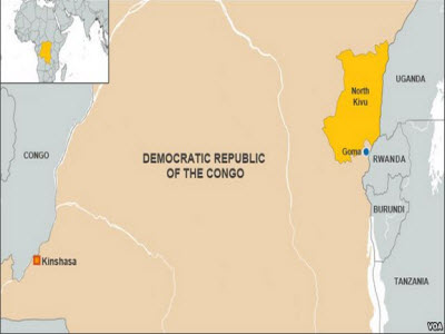 DRC map, North Kivu province