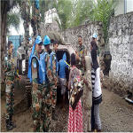 MONUSCO peacekeepers evacuate children following the capture of Goma in the DR Congo by M23