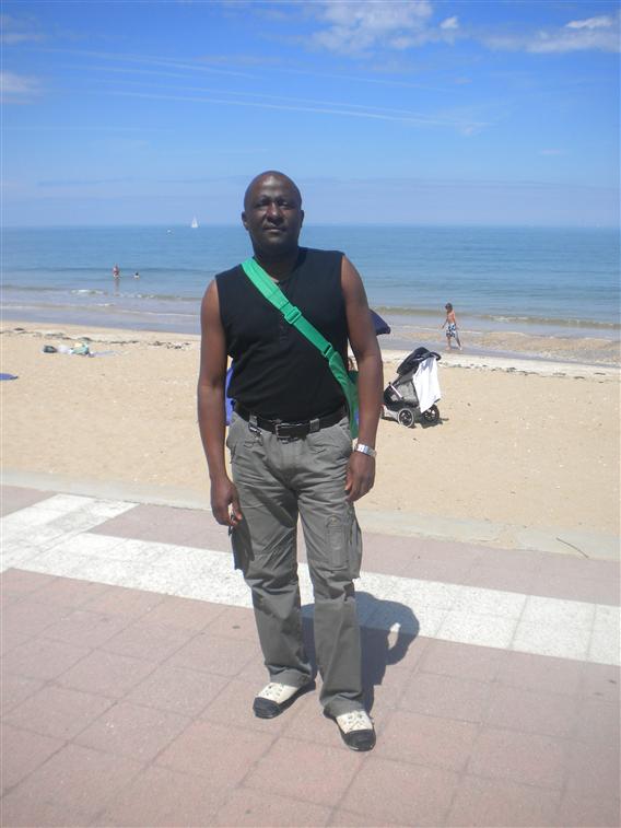En pleine été sur la plage de Houlgate,en Normandie au nord de la France.