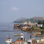Vue du port de Boma